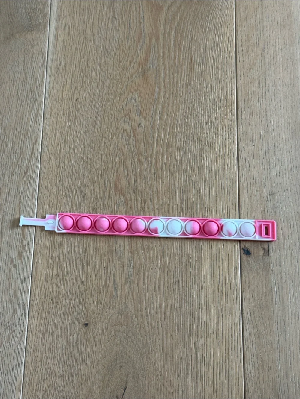 Silicone Pop Bubble Bracelet Fidget Toy in Pink and White